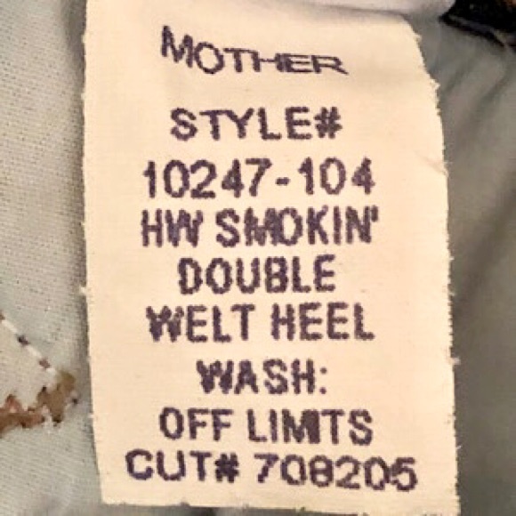 “NEW” MOTHER High-Waist Smokin Double Welt Heel Jean - Picture 7 of 11